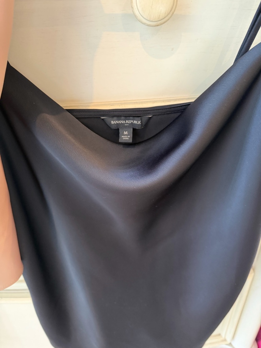(3) Banana Republic (ivory, black, camel) Satin Cowl Neck Camisoles NWT - Picture 3 of 5